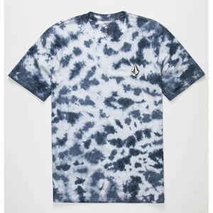 VOLCOM Iconic Stone Mens Tie Dye T-Shirt blue & white size M